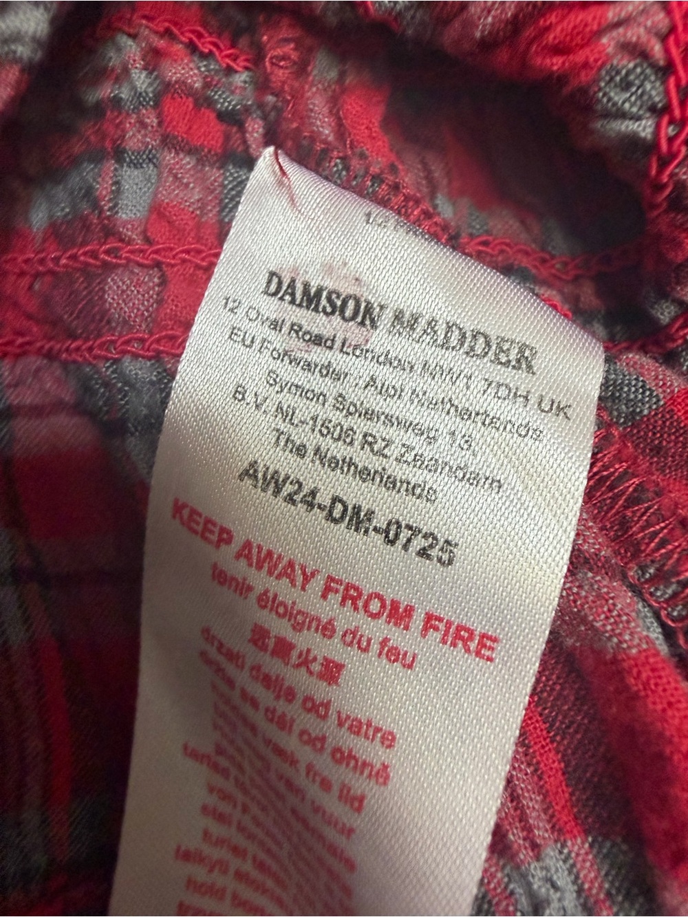 Damson Madder Meghan Red Check Blouse, Size 8 - Picture 10 of 10